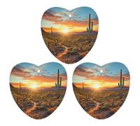 3 Pack Car Air Freshener Hanging Incense Chips Automotive Scented Hanging Sheets for Car Home Auto Interior Decor,Saguaros At Sunset