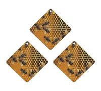3 Pack Car Air Freshener Hanging Incense Chips Automotive Scented Hanging Sheets for Car Home Auto Interior Decor，Bees on Hive