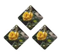 3 Pack Car Air Freshener Hanging Incense Chips Automotive Scented Hanging Sheets for Car Home Auto Interior Decor，Growing Yellow Rose