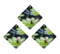 3 Pack Car Air Freshener Hanging Incense Chips Automotive Scented Hanging Sheets for Car Home Auto Interior Decor,Dragonfly Flies Over