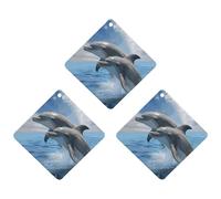3 Pack Car Air Freshener Hanging Incense Chips Automotive Scented Hanging Sheets for Car Home Auto Interior Decor，Two Dolphins