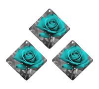 3 Pack Car Air Freshener Hanging Incense Chips Automotive Scented Hanging Sheets for Car Home Auto Interior Decor，Teal Grey Rose