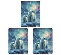 3 Pack Car Air Freshener Hanging Incense Chips Automotive Scented Hanging Sheets for Car Home Auto Interior Decor,Polar Bears Northern Lights_