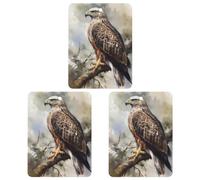3 Pack Car Air Freshener Hanging Incense Chips Automotive Scented Hanging Sheets for Car Home Auto Interior Decor,Watercolor Of Hawk Sitting In The Tree