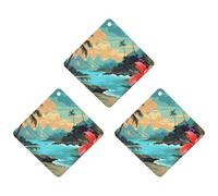 3 Pack Car Air Freshener Hanging Incense Chips Automotive Scented Hanging Sheets for Car Home Auto Interior Decor,Hello Hawaii