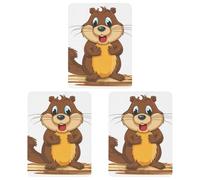 3 Pack Car Air Freshener Hanging Incense Chips Automotive Scented Hanging Sheets for Car Home Auto Interior Decor，Cartoon Animated Beaver