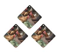 3 Pack Car Air Freshener Hanging Incense Chips Automotive Scented Hanging Sheets for Car Home Auto Interior Decor,Farm Chickens