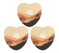 3 Pack Car Air Freshener Hanging Incense Chips Automotive Scented Hanging Sheets for Car Home Auto Interior Decor,Deer And Hills
