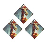3 Pack Car Air Freshener Hanging Incense Chips Automotive Scented Hanging Sheets for Car Home Auto Interior Decor,Giraffe Receiving A Gift