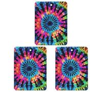 3 Pack Car Air Freshener Hanging Incense Chips Automotive Scented Hanging Sheets for Car Home Auto Interior Decor,Exotic Tribe Tie Dye Style