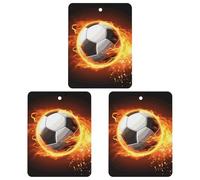 3 Pack Car Air Freshener Hanging Incense Chips Automotive Scented Hanging Sheets for Car Home Auto Interior Decor，Soccer Flame
