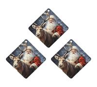 3 Pack Car Air Freshener Hanging Incense Chips Automotive Scented Hanging Sheets for Car Home Auto Interior Decor,Santa Claus And Deer Elk