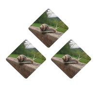 3 Pack Car Air Freshener Hanging Incense Chips Automotive Scented Hanging Sheets for Car Home Auto Interior Decor，Snail on Wooden Railing