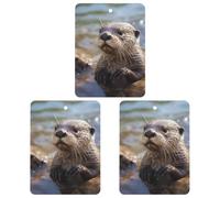 3 Pack Car Air Freshener Hanging Incense Chips Automotive Scented Hanging Sheets for Car Home Auto Interior Decor，Otter Playing In The Water