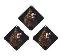 3 Pack Car Air Freshener Hanging Incense Chips Automotive Scented Hanging Sheets for Car Home Auto Interior Decor,Santa Claus on The Christmas Tree