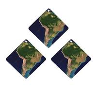 3 Pack Car Air Freshener Hanging Incense Chips Automotive Scented Hanging Sheets for Car Home Auto Interior Decor，South America Satellite Image