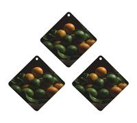 3 Pack Car Air Freshener Hanging Incense Chips Automotive Scented Hanging Sheets for Car Home Auto Interior Decor，Green And Yellow Oranges