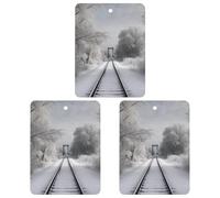 3 Pack Car Air Freshener Hanging Incense Chips Automotive Scented Hanging Sheets for Car Home Auto Interior Decor，Snowy Train Tracks