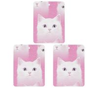 3 Pack Car Air Freshener Hanging Incense Chips Automotive Scented Hanging Sheets for Car Home Auto Interior Decor，White Cat Pattern