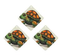 3 Pack Car Air Freshener Hanging Incense Chips Automotive Scented Hanging Sheets for Car Home Auto Interior Decor,Cartoon Turtle Illustration