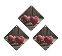 3 Pack Car Air Freshener Hanging Incense Chips Automotive Scented Hanging Sheets for Car Home Auto Interior Decor，Two Crocheted Hearts