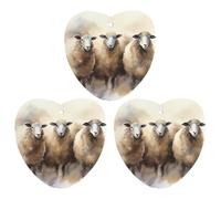3 Pack Car Air Freshener Hanging Incense Chips Automotive Scented Hanging Sheets for Car Home Auto Interior Decor，Sheeps Watercolor