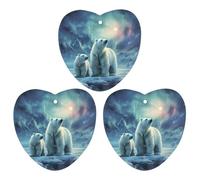 3 Pack Car Air Freshener Hanging Incense Chips Automotive Scented Hanging Sheets for Car Home Auto Interior Decor,Polar Bears Northern Lights_