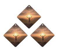 3 Pack Car Air Freshener Hanging Incense Chips Automotive Scented Hanging Sheets for Car Home Auto Interior Decor,Man Raises His Arms