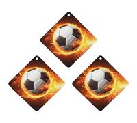 3 Pack Car Air Freshener Hanging Incense Chips Automotive Scented Hanging Sheets for Car Home Auto Interior Decor，Soccer Flame