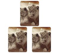 3 Pack Car Air Freshener Hanging Incense Chips Automotive Scented Hanging Sheets for Car Home Auto Interior Decor,African Lion And Lioness