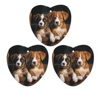 3 Pack Car Air Freshener Hanging Incense Chips Automotive Scented Hanging Sheets for Car Home Auto Interior Decor，Puppies Dogs Pets Animals