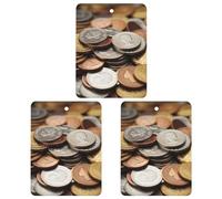 3 Pack Car Air Freshener Hanging Incense Chips Automotive Scented Hanging Sheets for Car Home Auto Interior Decor,Currency Coin