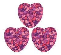 3 Pack Car Air Freshener Hanging Incense Chips Automotive Scented Hanging Sheets for Car Home Auto Interior Decor，Purple Love Pattern