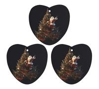 3 Pack Car Air Freshener Hanging Incense Chips Automotive Scented Hanging Sheets for Car Home Auto Interior Decor,Santa Claus on The Christmas Tree