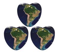 3 Pack Car Air Freshener Hanging Incense Chips Automotive Scented Hanging Sheets for Car Home Auto Interior Decor,South America Satellite Image