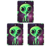 3 Pack Car Air Freshener Hanging Incense Chips Automotive Scented Hanging Sheets for Car Home Auto Interior Decor,Green Alien