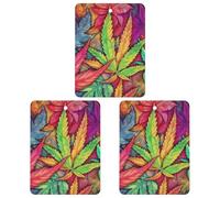 3 Pack Car Air Freshener Hanging Incense Chips Automotive Scented Hanging Sheets for Car Home Auto Interior Decor，MultiColor Leaf Weed Art
