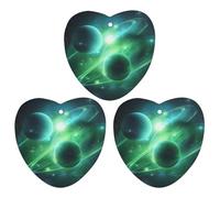 3 Pack Car Air Freshener Hanging Incense Chips Automotive Scented Hanging Sheets for Car Home Auto Interior Decor,Green Light Planet