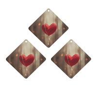 3 Pack Car Air Freshener Hanging Incense Chips Automotive Scented Hanging Sheets for Car Home Auto Interior Decor,Heart Shape on Rope