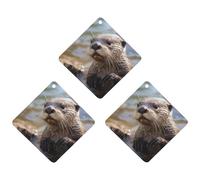 3 Pack Car Air Freshener Hanging Incense Chips Automotive Scented Hanging Sheets for Car Home Auto Interior Decor，Otter Playing In The Water