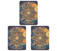 3 Pack Car Air Freshener Hanging Incense Chips Automotive Scented Hanging Sheets for Car Home Auto Interior Decor,Mystic Tarot Card Sun And Moon Face