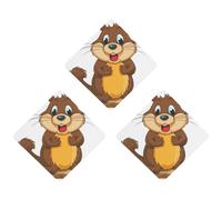 3 Pack Car Air Freshener Hanging Incense Chips Automotive Scented Hanging Sheets for Car Home Auto Interior Decor，Cartoon Animated Beaver