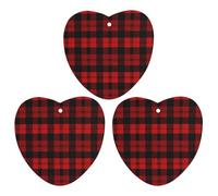 3 Pack Car Air Freshener Hanging Incense Chips Automotive Scented Hanging Sheets for Car Home Auto Interior Decor，Plaid Red And Black