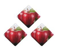3 Pack Car Air Freshener Hanging Incense Chips Automotive Scented Hanging Sheets for Car Home Auto Interior Decor，Red Apple Fruit