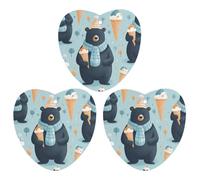 3 Pack Car Air Freshener Hanging Incense Chips Automotive Scented Hanging Sheets for Car Home Auto Interior Decor，Winter Bear Ice Cream