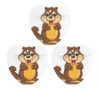 3 Pack Car Air Freshener Hanging Incense Chips Automotive Scented Hanging Sheets for Car Home Auto Interior Decor，Cartoon Animated Beaver