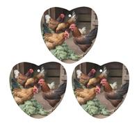 3 Pack Car Air Freshener Hanging Incense Chips Automotive Scented Hanging Sheets for Car Home Auto Interior Decor,Farm Chickens