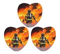 3 Pack Car Air Freshener Hanging Incense Chips Automotive Scented Hanging Sheets for Car Home Auto Interior Decor,Firefighter Fireman Flame