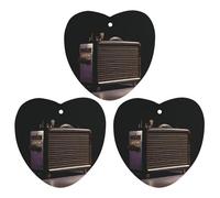 3 Pack Car Air Freshener Hanging Incense Chips Automotive Scented Hanging Sheets for Car Home Auto Interior Decor，Old Radio on Black Paper