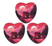 3 Pack Car Air Freshener Hanging Incense Chips Automotive Scented Hanging Sheets for Car Home Auto Interior Decor,A Red Moon
